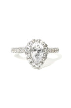 Load image into Gallery viewer, 1ct Pear Shape Halo Diamond Ring