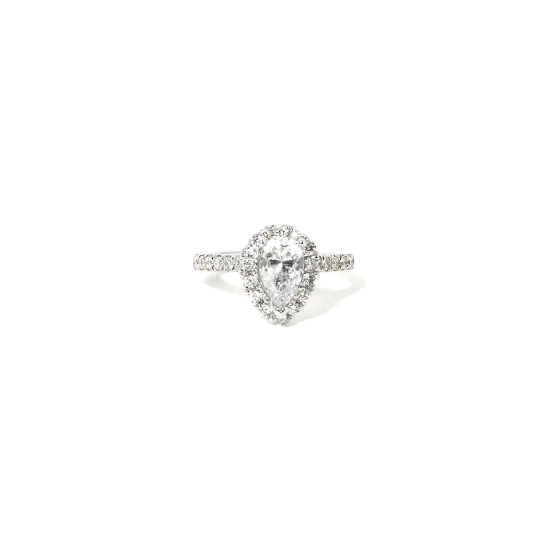1ct Pear Shape Halo Diamond Ring